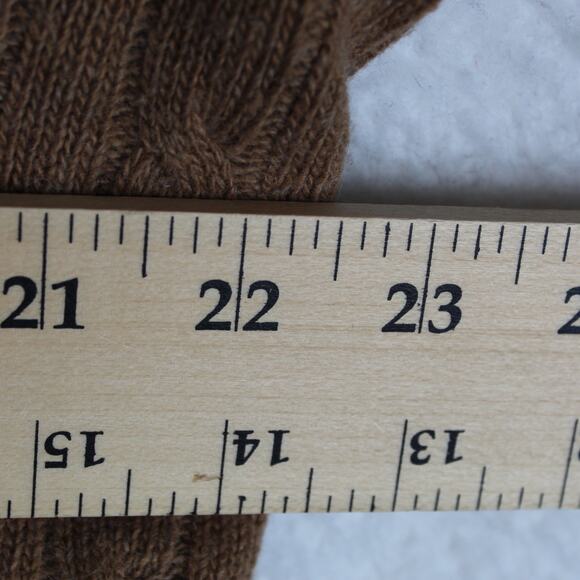 J Crew Wool Cashmere Cable Knit Sweater Womens XL Brown Angora Vintage Preppy - Picture 4 of 5